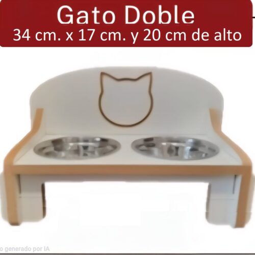 Alternative view of Comedero Bebedero Gato Doble