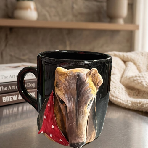 Alternative view of Taza Artesanal 3D "Pet Lover" - Edición Galgo con Pañuelo