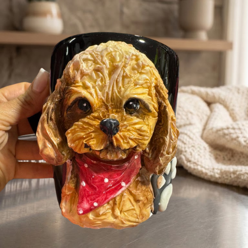 Taza Artesanal 3D "Pet Lover" - Edición Caniche (Poodle)