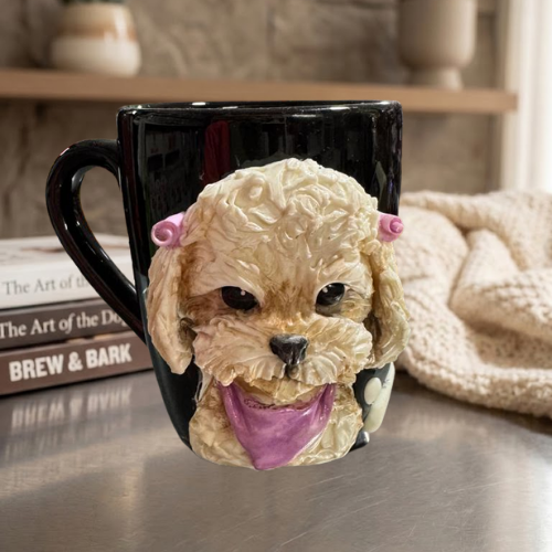 Alternative view of Taza Artesanal 3D "Pet Lover" - Edición Caniche (Poodle)