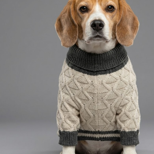 Alternative view of POLERA DE LANA MANCHITAS COLOR GRIS