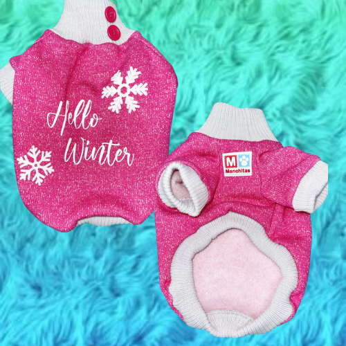 POLERA HELLO WINTER ROSA