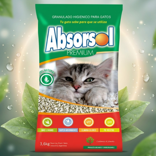 Absorsol Premium 3,6kg Piedras Sanitarias Para Gato