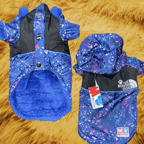 CAMPERA THE NORTH DOG AZUL CON DETALLES