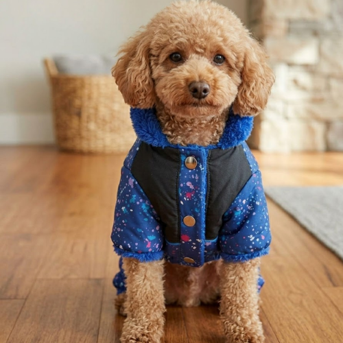 Alternative view of CAMPERA THE NORTH DOG AZUL CON DETALLES
